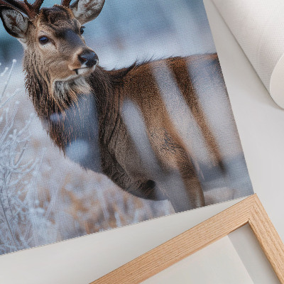 Poster na stenu Krása prírody, zimná krajina, majestátny jeleň