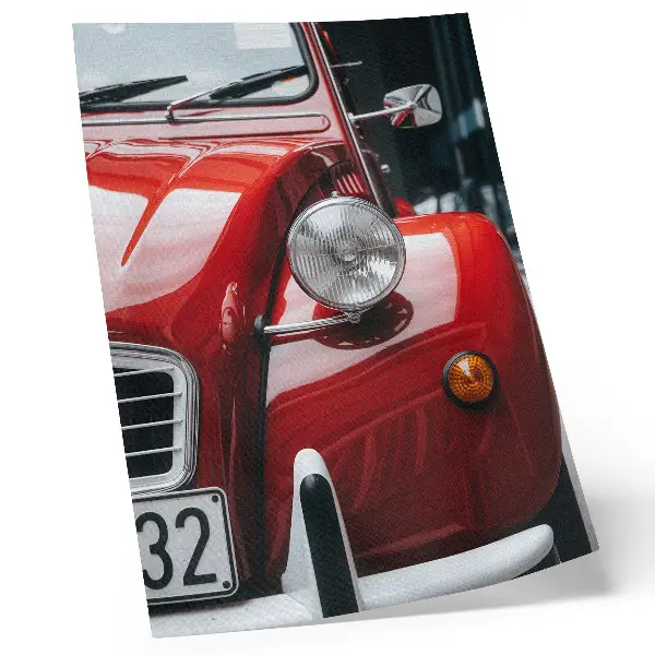 Plagát klasické auto s výraznými detailmi v retro atmosfére