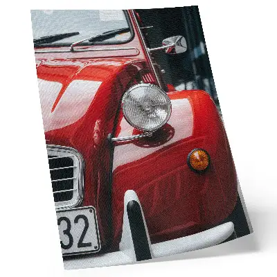 Plagát klasické auto s výraznými detailmi v retro atmosfére