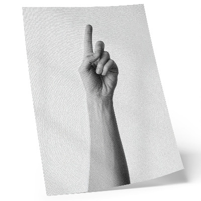 Plagát Monochromatická ruka na prázdnom pozadí