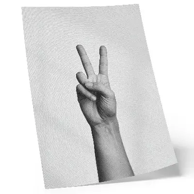 Plagát na stenu čiernobiele gesto mieru minimalistická elegancia