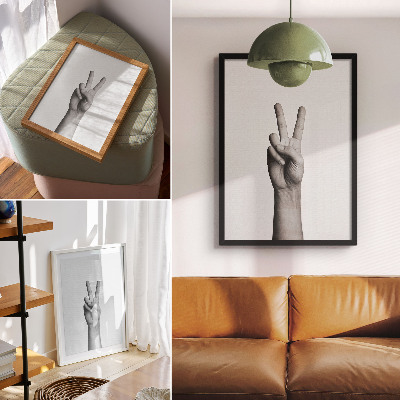 Poster na stenu Čiernobiele gesto mieru minimalizmus elegancia