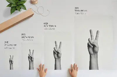 Plagát na stenu čiernobiele gesto mieru minimalistická elegancia