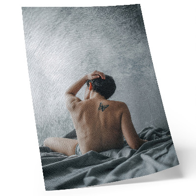 Plagát Minimalistická nahá postava v odtieňoch sivej
