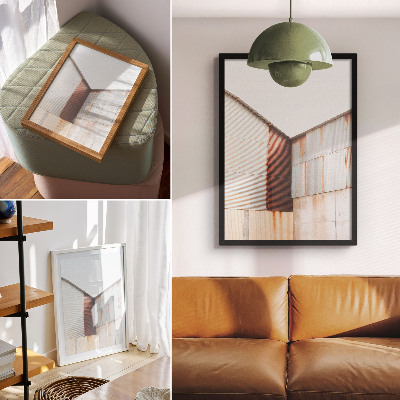 Plagát do obývačky Kovové a hrdzavé geometrické panely