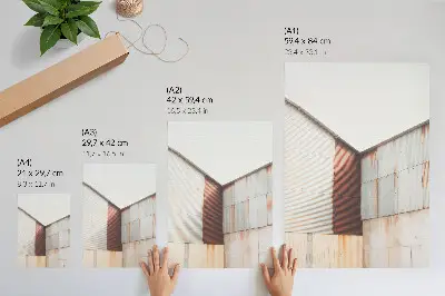 Geometrické panely s kovovým a hrdzavým vzhľadom plagát do obývačky