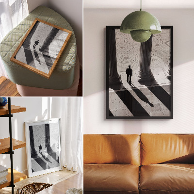 Plagát Tiene stĺpov minimalistickej architektúry