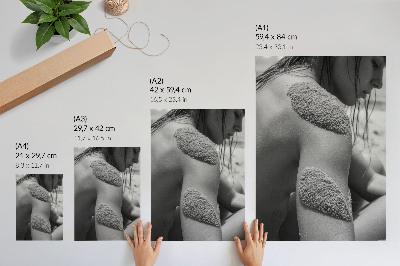 Poster na stenu Muž piesok textúra príroda detailný záber harmónia