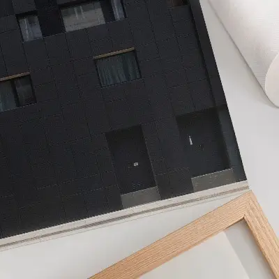 Plagát na stenu minimalistická fasáda s harmóniou geometrických tvarov
