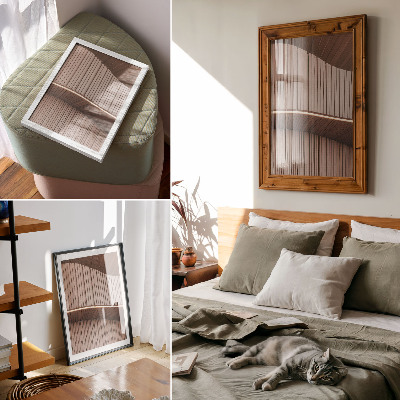 Plagát Moderné drevené panely béžovej farby