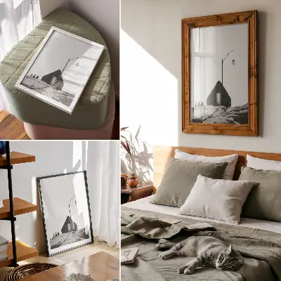 Plagát na stenu surová geometria v minimalistickom čiernobielom prevedení