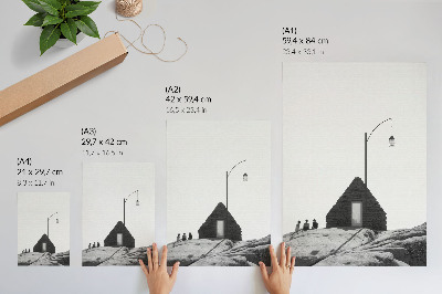 Poster na stenu Surová geometria, jednoduchosť, čierna a biela, minimalizmus