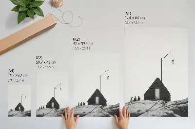 Plagát na stenu surová geometria v minimalistickom čiernobielom prevedení