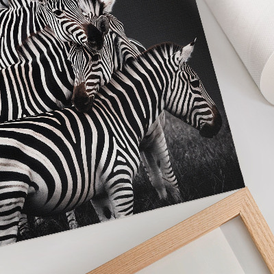 Plagát do obývačky Zebra kontrastuje čiernobielymi zvislými čiarami
