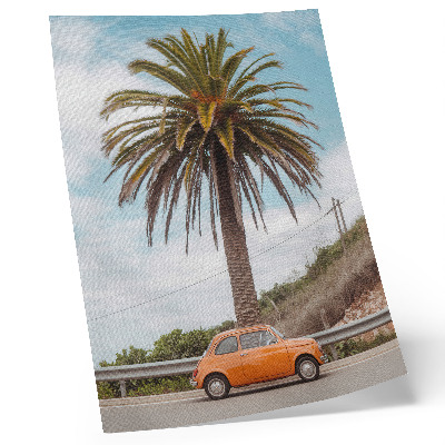 Plagát Palma retro auto príroda bezstarostná