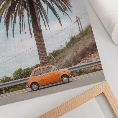 Plagát Palma retro auto príroda bezstarostná