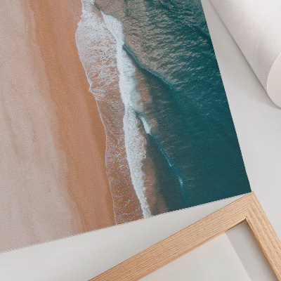 Plagát do obývačky Oceánske vlny sa minimalisticky stretávajú s plážou