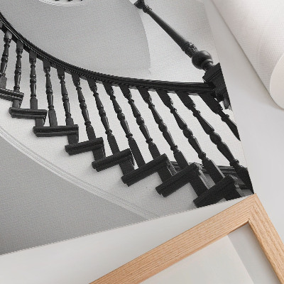 Plagát do obývačky Točité schodisko, čiernobiele, elegancia, modernosť