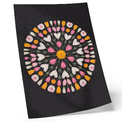 Poster na stenu Kvety mandala tmavé pozadie abstraktný štýl
