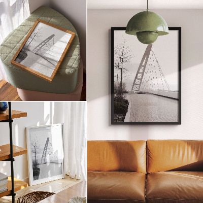 Plagát Minimalistická moderná mostná konštrukcia