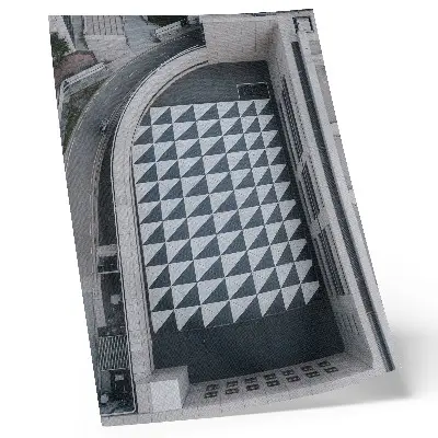 Plagát na stenu elegantné geometrické vzory s futuristickou architektúrou