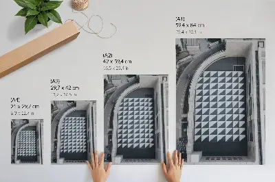 Plagát na stenu elegantné geometrické vzory s futuristickou architektúrou