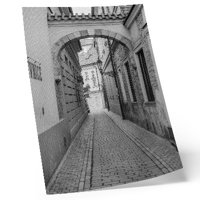 Plagát Čiernobiela architektúra nostalgickej ulice
