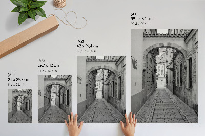 Plagát Čiernobiela architektúra nostalgickej ulice