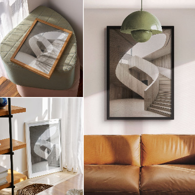 Plagát do obývačky Moderné točité schodisko v elegantnom interiéri
