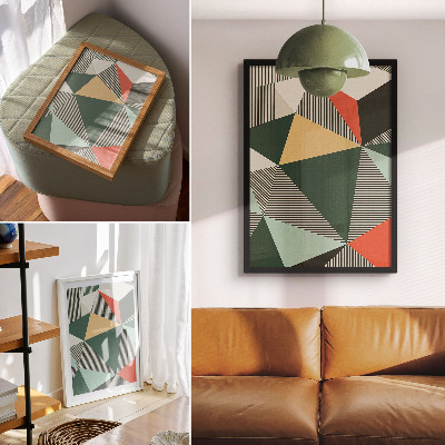 Poster na stenu Rôzne trojuholníky a pruhy v sýtych odtieňoch