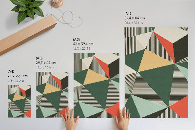 Poster na stenu Rôzne trojuholníky a pruhy v sýtych odtieňoch