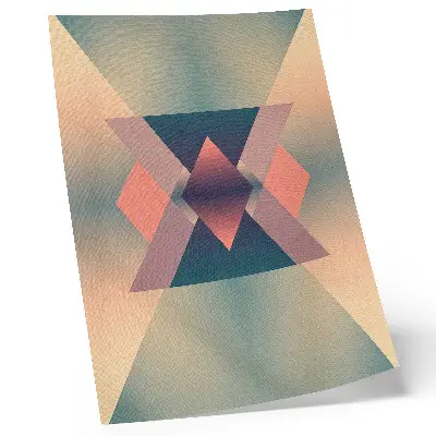 Plagát do obývačky s motívom elegantných geometrických tvarov v pastelových farbách