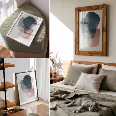 Plagát prelínanie tvarov v minimalistickom a elegantnom štýle