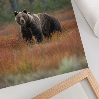 Poster na stenu Medveď v jesennom lese, prirodzenosť a pokoj