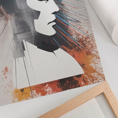 Poster na stenu Profil tváre, dynamické línie, moderný