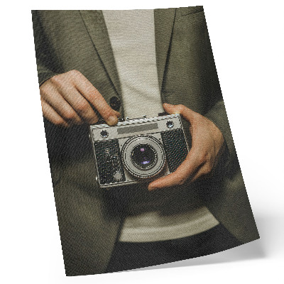 Poster na stenu Retro fotoaparát ruky elegantný retro štýl