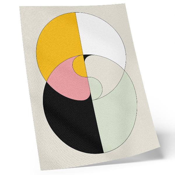 Poster na stenu Geometrické kruhy, kontrastné farby, minimalistický štýl
