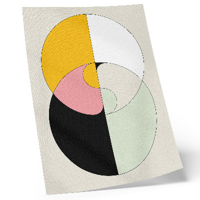 Poster na stenu Geometrické kruhy, kontrastné farby, minimalistický štýl