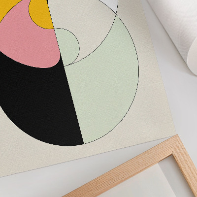Poster na stenu Geometrické kruhy, kontrastné farby, minimalistický štýl