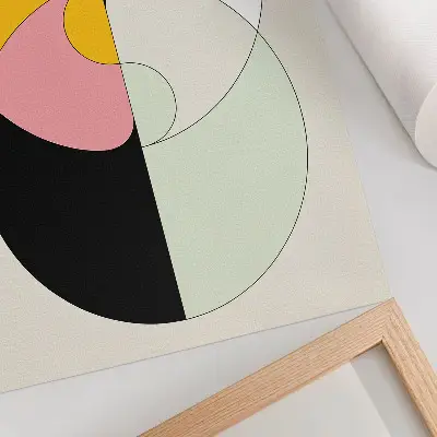 Plagát na stenu geometrické kruhy v minimalistickom štýle s kontrastnými farbami
