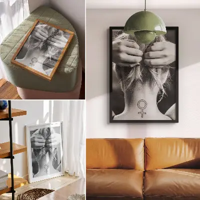 Poster na stenu čiernobiela elegancia s minimalistickým symbolom ženskosti