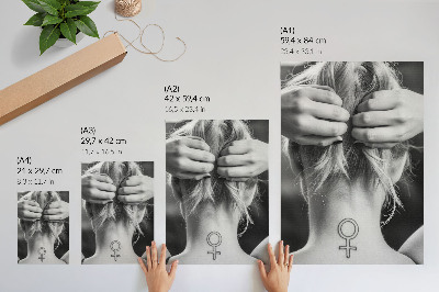 Poster na stenu Čiernobiela elegancia, minimalizmus, symbol ženskosti