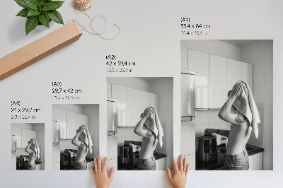 Poster na stenu Čiernobiela moderná kuchyňa minimalizmus