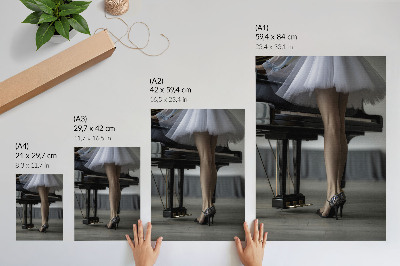 Plagát Baletka za klavírom, elegancia a jemnosť