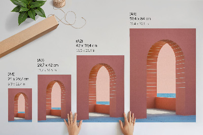Plagát Pastelové oblúky morská minimalistická architektúra