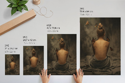 Poster na stenu Jemné motýle zvýrazňujú eleganciu a pokoj