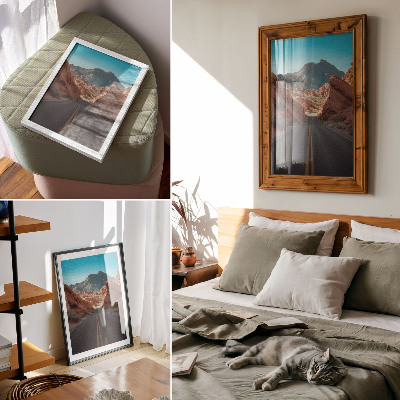 Poster na stenu Cesta, Skalnaté hory, modrá obloha
