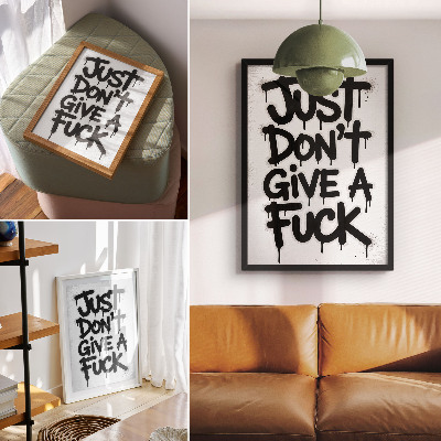 Poster na stenu Čierne graffiti písmená na bielom pozadí s kontrastom
