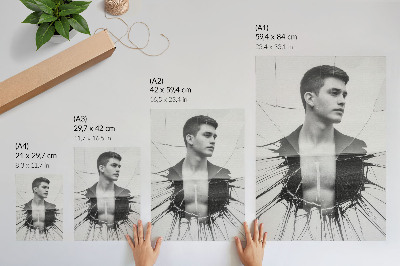 Poster na stenu Čiernobiely portrét so skleneným efektom