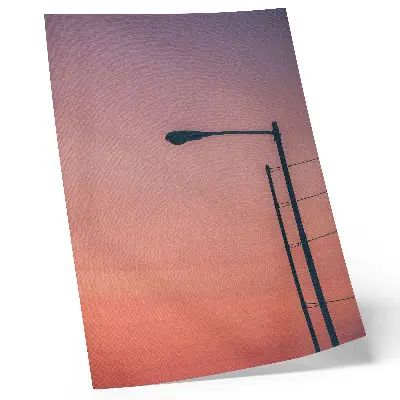 Plagát s motívom minimalistickej lampy s romantickým západom slnka v modernom štýle